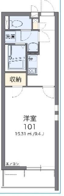クレイノシャンティ浦和(1K/2階)の間取り写真