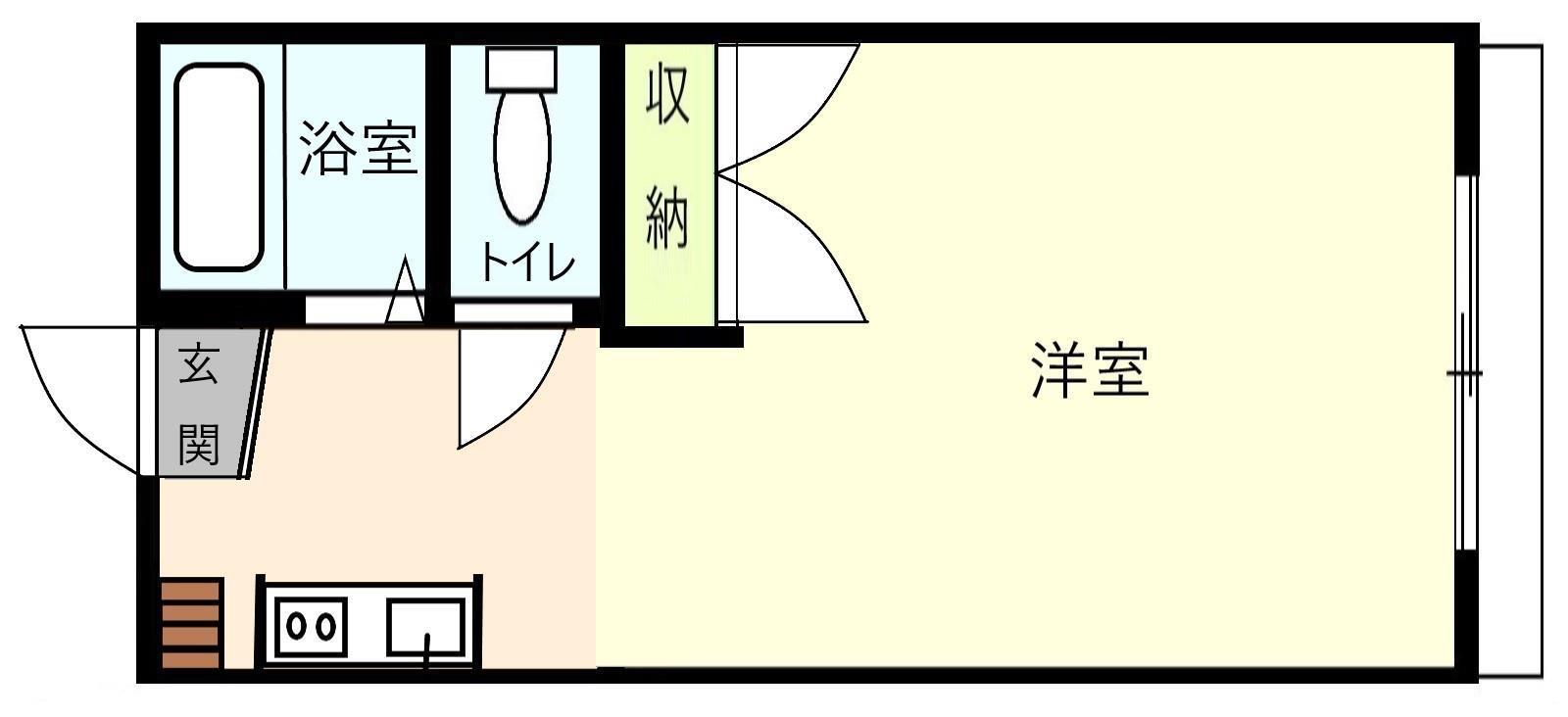 SANTAB棟(1K/1階)の間取り写真
