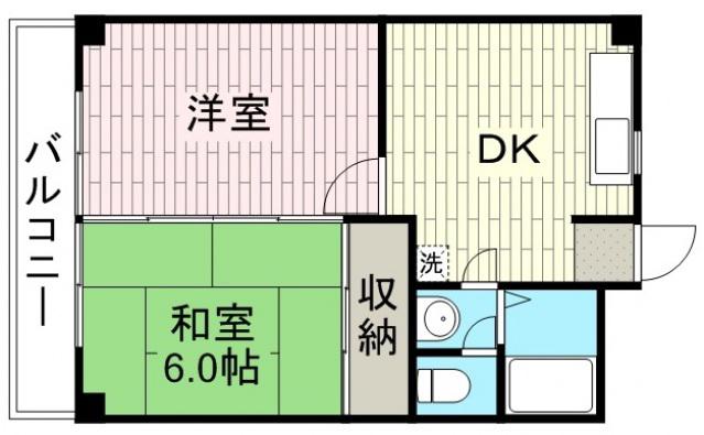 パレスゴールド川越(2DK/2階)の間取り写真