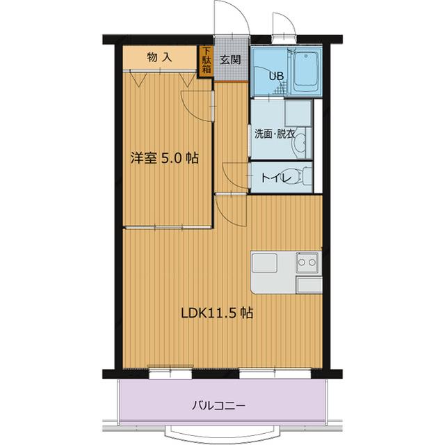 デュオグラート(1LDK/3階)の間取り写真