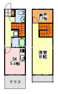 グレイス浜野(1SDK/1階)の間取り写真