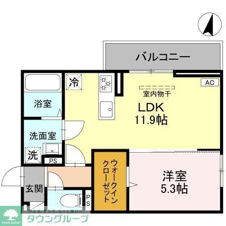 SOPHIA II A(1LDK/3階)の間取り写真