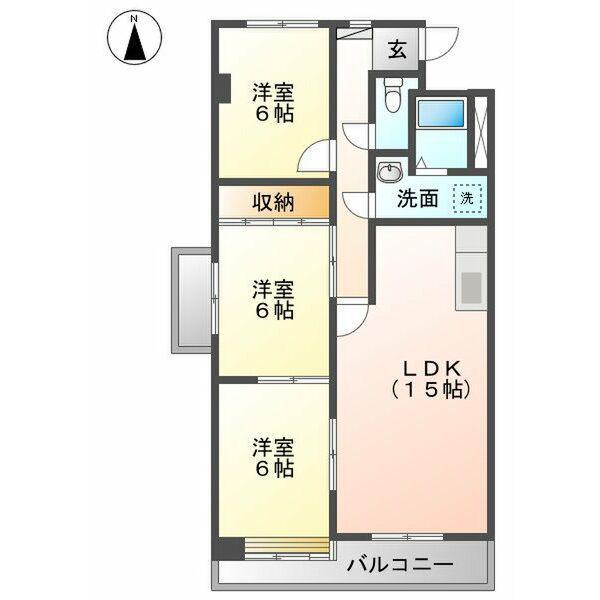 サンロレンツォ(3LDK/5階)の間取り写真