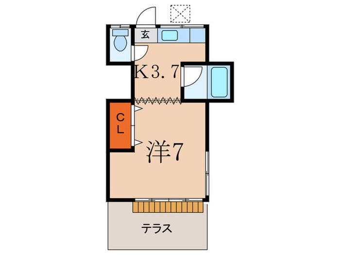 KAEDE(1K/1階)の間取り写真