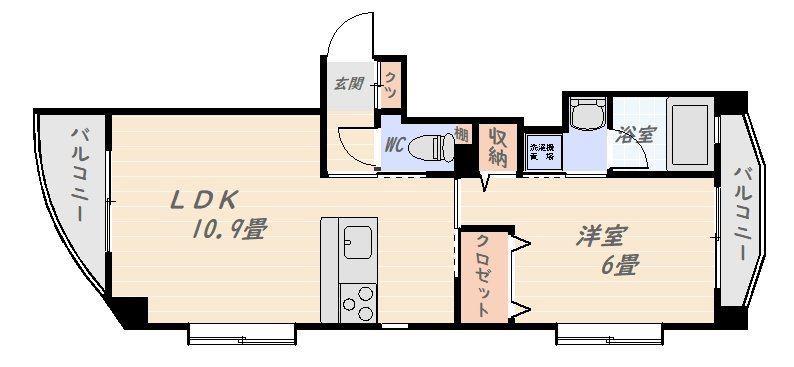 メゾンスバル(1LDK/5階)の間取り写真