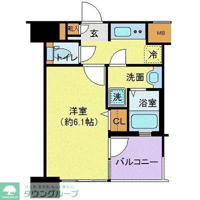 プレール天王洲アイル弐番館(1K/7階)の間取り写真