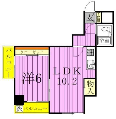 ピカイヤ千住桜木(1LDK/3階)の間取り写真