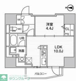 エスタート入谷I(1LDK/4階)の間取り写真