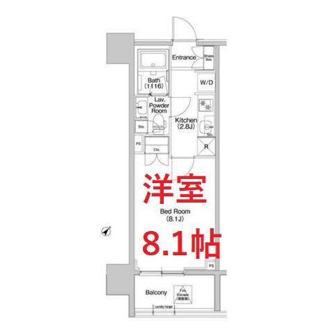 コンフォリア品川イースト(1K/3階)の間取り写真