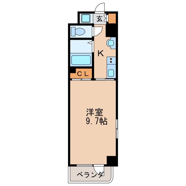 HF久屋大通レジデンス(1K/9階)の間取り写真
