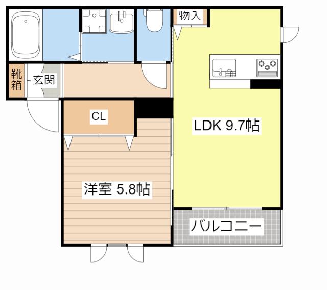 ジ・エクセレンスY(1LDK/2階)の間取り写真