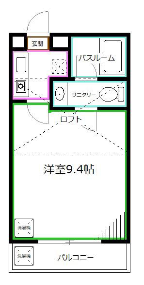 レミハウス(1K/2階)の間取り写真