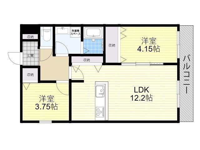 グリーンカーサ I(2LDK/2階)の間取り写真