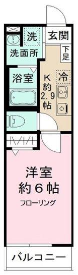 パルトネール市川(1K/1階)の間取り写真