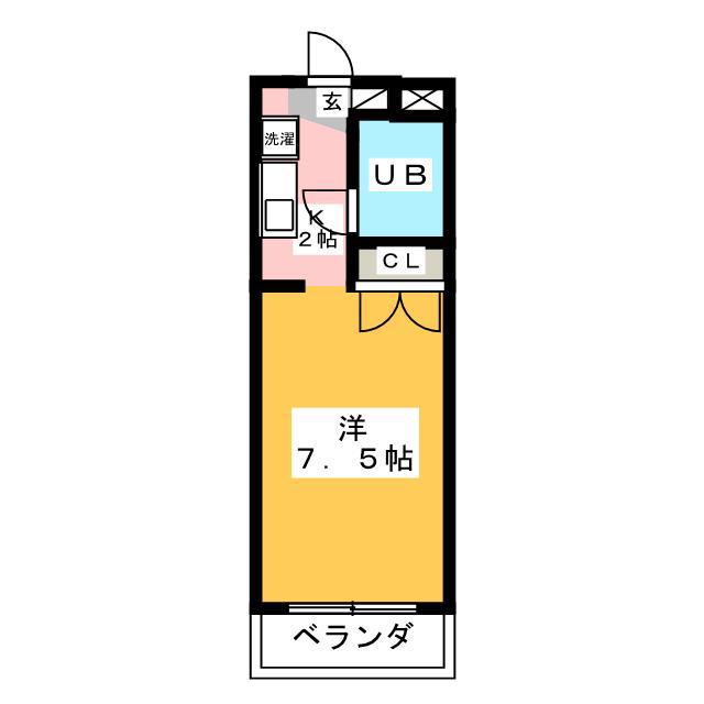 グリーンタウン向ヶ丘(1K/2階)の間取り写真