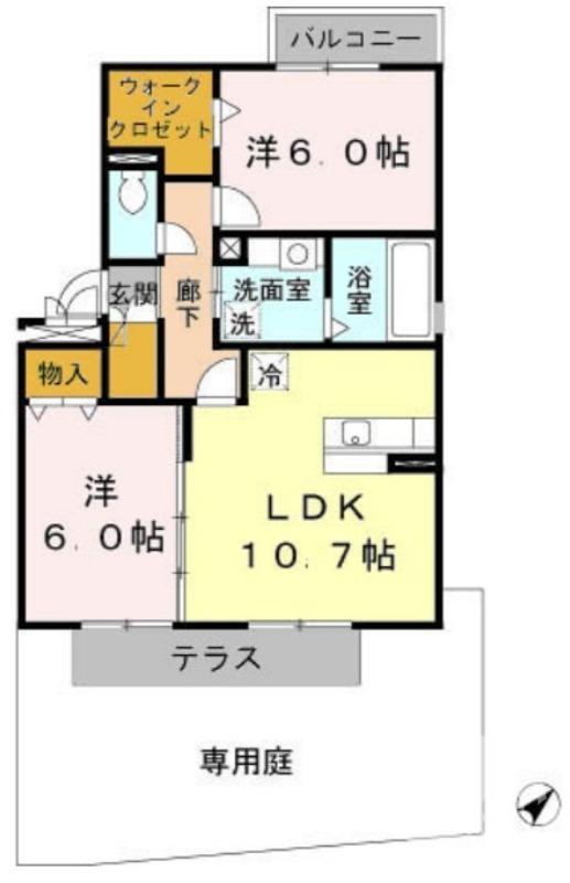 コーダ・コリーナ(2LDK/1階)の間取り写真