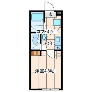 リコグランデ港南(1K/2階)の間取り写真