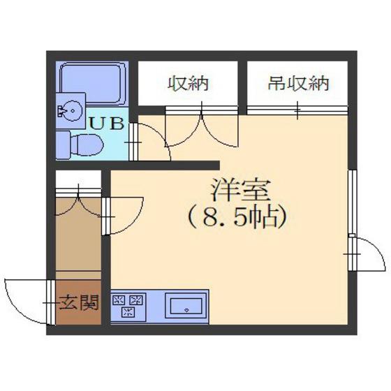 フェローハウスII(ワンルーム/2階)の間取り写真