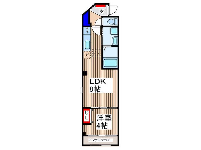 サウダージ(1LDK/1階)の間取り写真