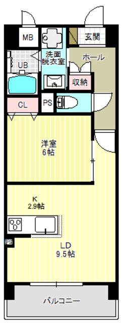 クレリア南一番(1LDK/1階)の間取り写真