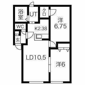 ベルスマート(2LDK/1階)の間取り写真