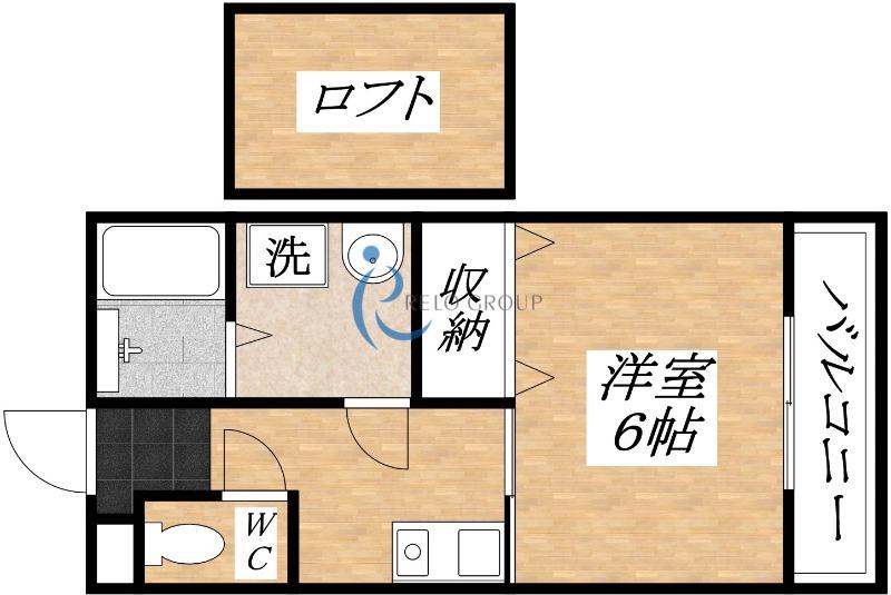 ブリリアントコア(1K/3階)の間取り写真