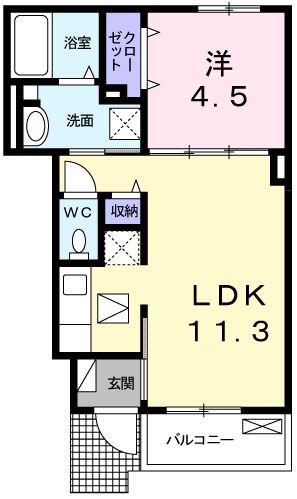 パトリア(1LDK/1階)の間取り写真