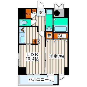 USビル(1LDK/4階)の間取り写真