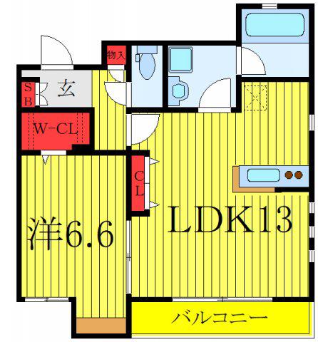 セリシール梶原(1LDK/2階)の間取り写真