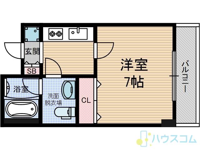 ヴェルドゥール茨木(1K/4階)の間取り写真
