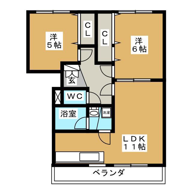ベターアール06 A棟(2LDK/3階)の間取り写真