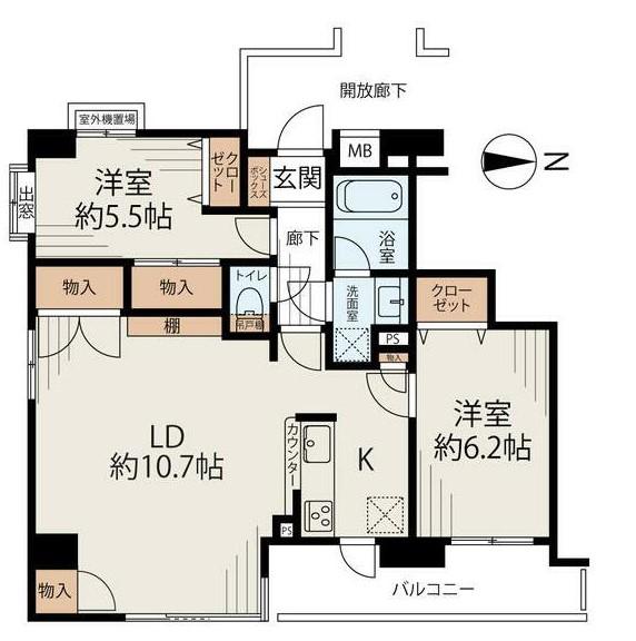 チュリス明大前(2LDK/8階)の間取り写真