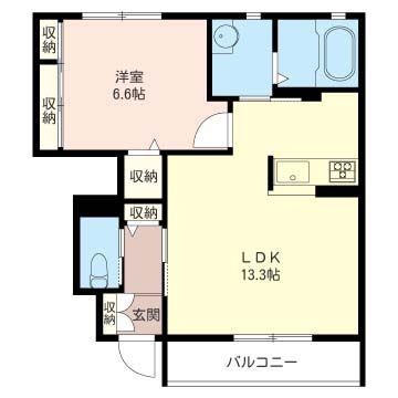 ル・シェノン(1LDK/1階)の間取り写真
