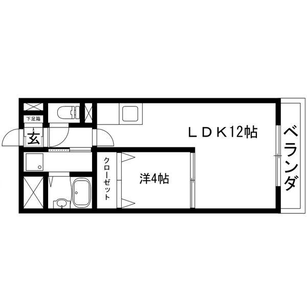 サンマール牛巻(1LDK/6階)の間取り写真