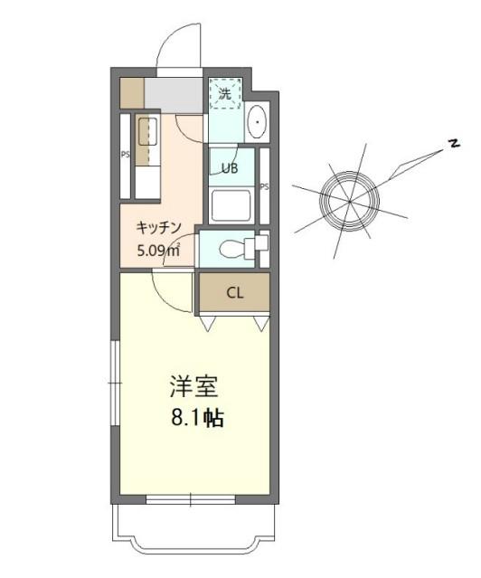 アントーレ(1K/2階)の間取り写真