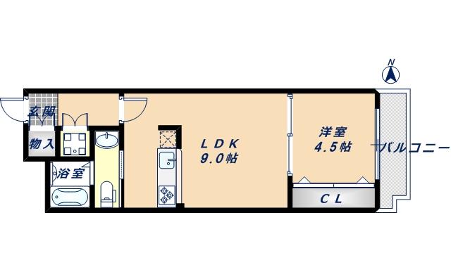 カーサノベンタ(1LDK/3階)の間取り写真