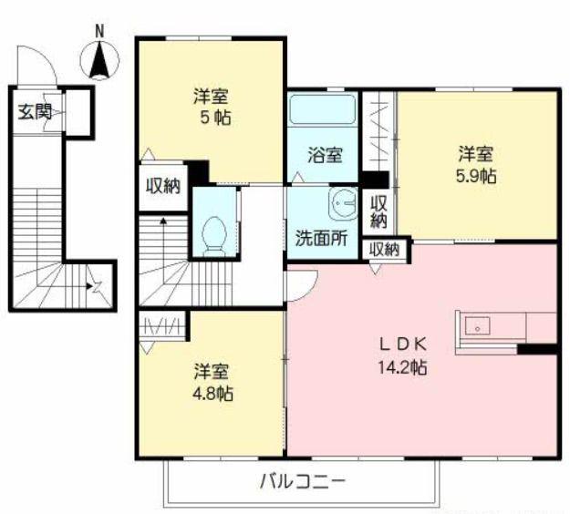 グラーティア春日 (3LDK/2階)の間取り写真