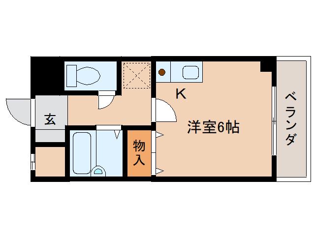 エクセル神楽(ワンルーム/2階)の間取り写真