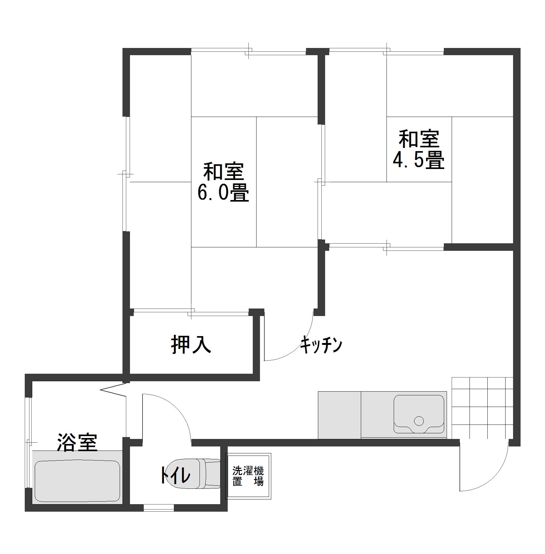 トーアコーポ(2DK/2階)の間取り写真