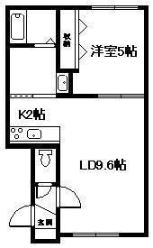 ANGE(1LDK/2階)の間取り写真