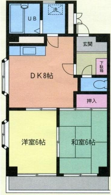 ドミール日進(2DK/2階)の間取り写真