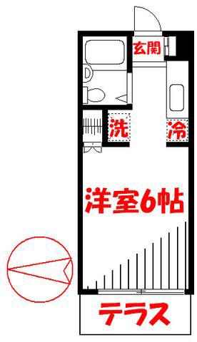 ルベール東小金井アネックス(1K/1階)の間取り写真