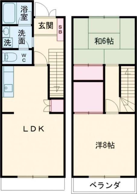 免田フルーツコーポ モモ(2LDK/1階)の間取り写真