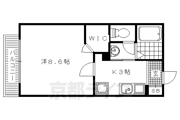 プレールM2(1K/2階)の間取り写真
