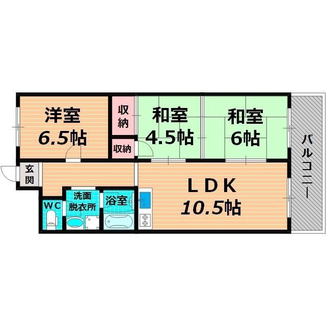 ファミリーコーポ今福(3LDK/7階)の間取り写真