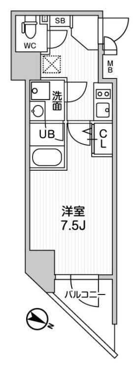 ALTERNA北品川 オルタナ北品川(1K/5階)の間取り写真