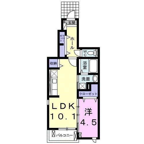 GERMER I(1LDK/1階)の間取り写真
