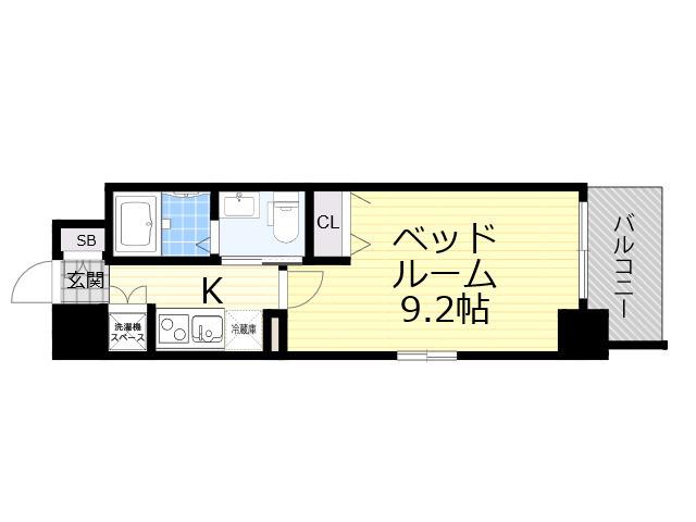 レジデンス京橋スクエア(1K/13階)の間取り写真