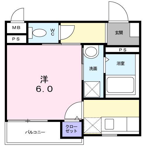 エルバフラウト(1K/2階)の間取り写真