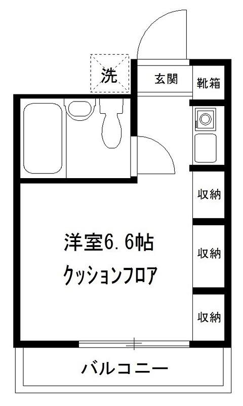 エバーグリーン向ヶ丘遊園(ワンルーム/3階)の間取り写真